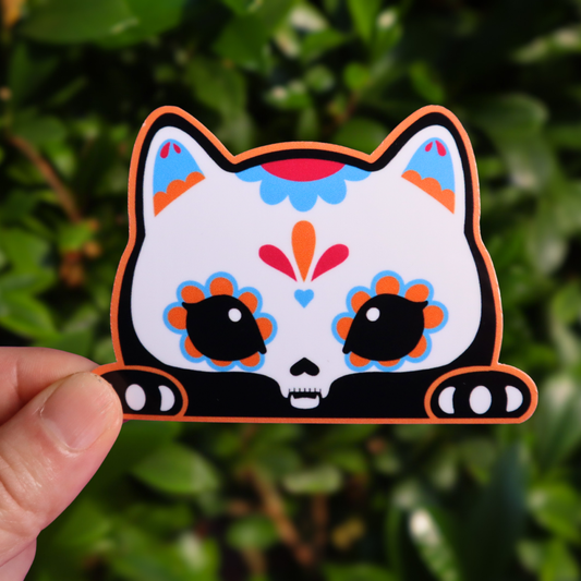 Cat Calavera Sticker