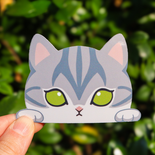 Gray Tabby Cat Sticker