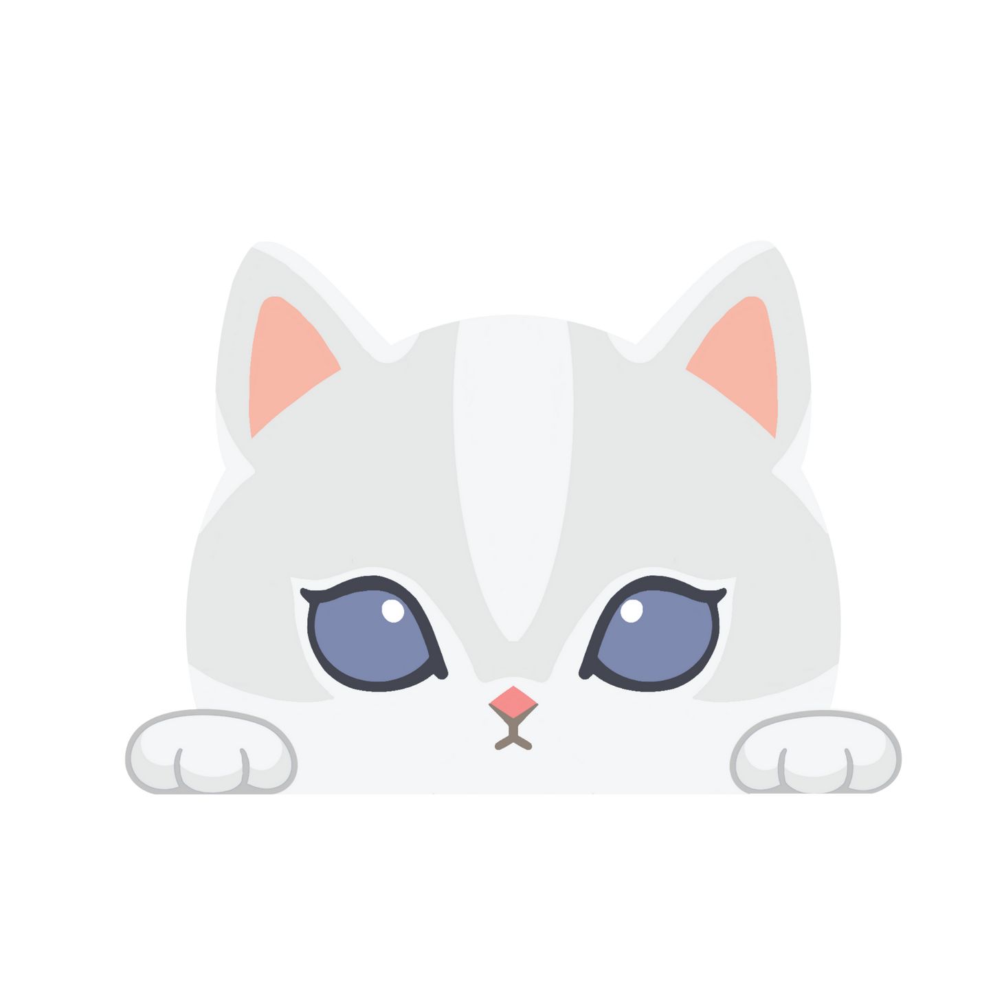 White Cat Sticker